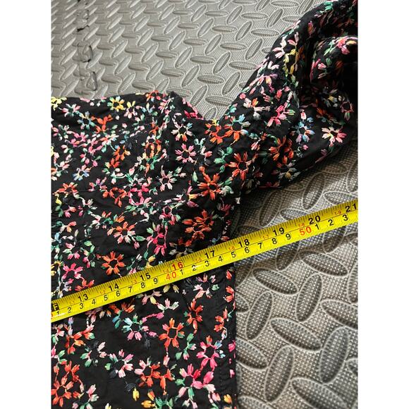 Rare Jill McGowan Black‎ Multicolor Floral Embroidered Blouse Shirt Button Small - Picture 6 of 7